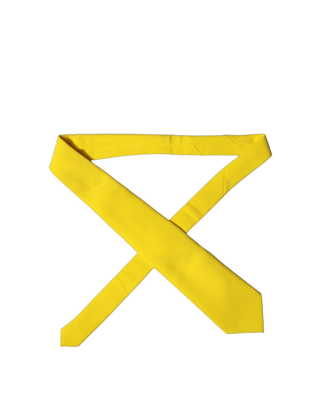Dolce & Gabbana Yellow Solid Polyester Adjustable Women Tied Necktie Tie
