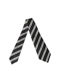 Dolce & Gabbana Dark Gray White Stripes Silk Adjustable Women Necktie Tie