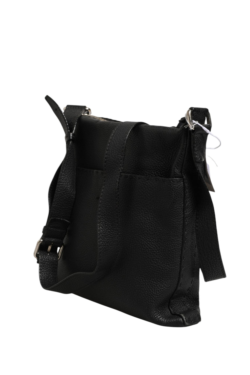 Sac bandoulière Fendi Selleria en cuir, messenger, avec détails en cuir tressé et logo Fendi visible.