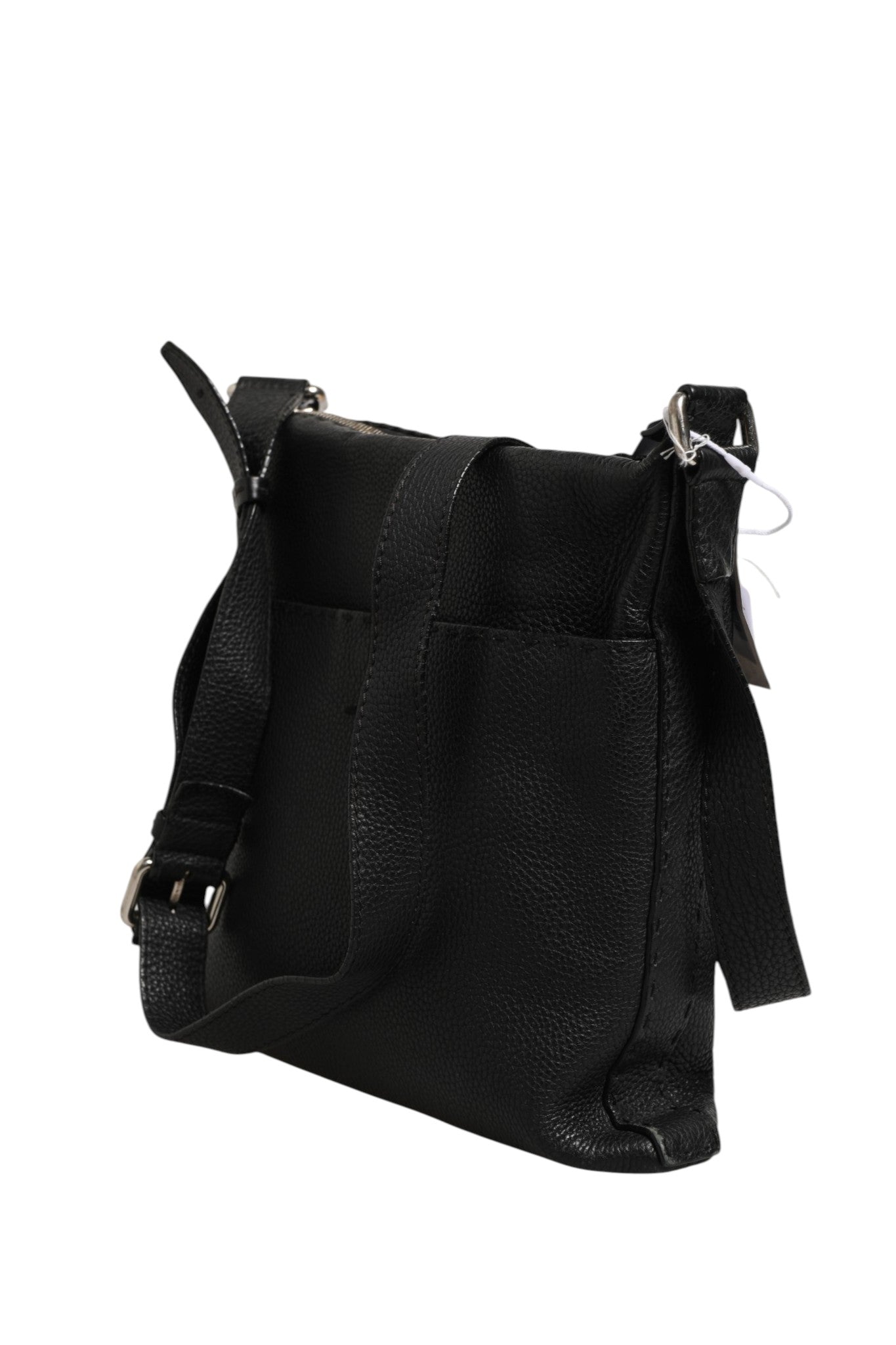 Sac bandoulière Fendi Selleria en cuir, messenger, avec détails en cuir tressé et logo Fendi visible.