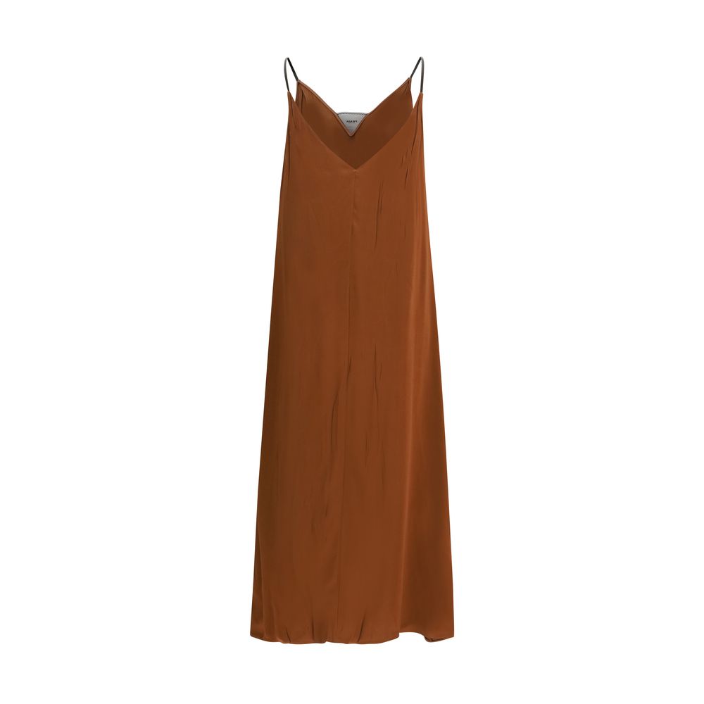 Robe de cocktail en acétate marron de Prada, élégante et sophistiquée, avec un design moderne et ajusté.