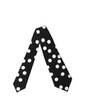 Dolce & Gabbana Black White Polka Dot Silk Adjustable Women Necktie Tie
