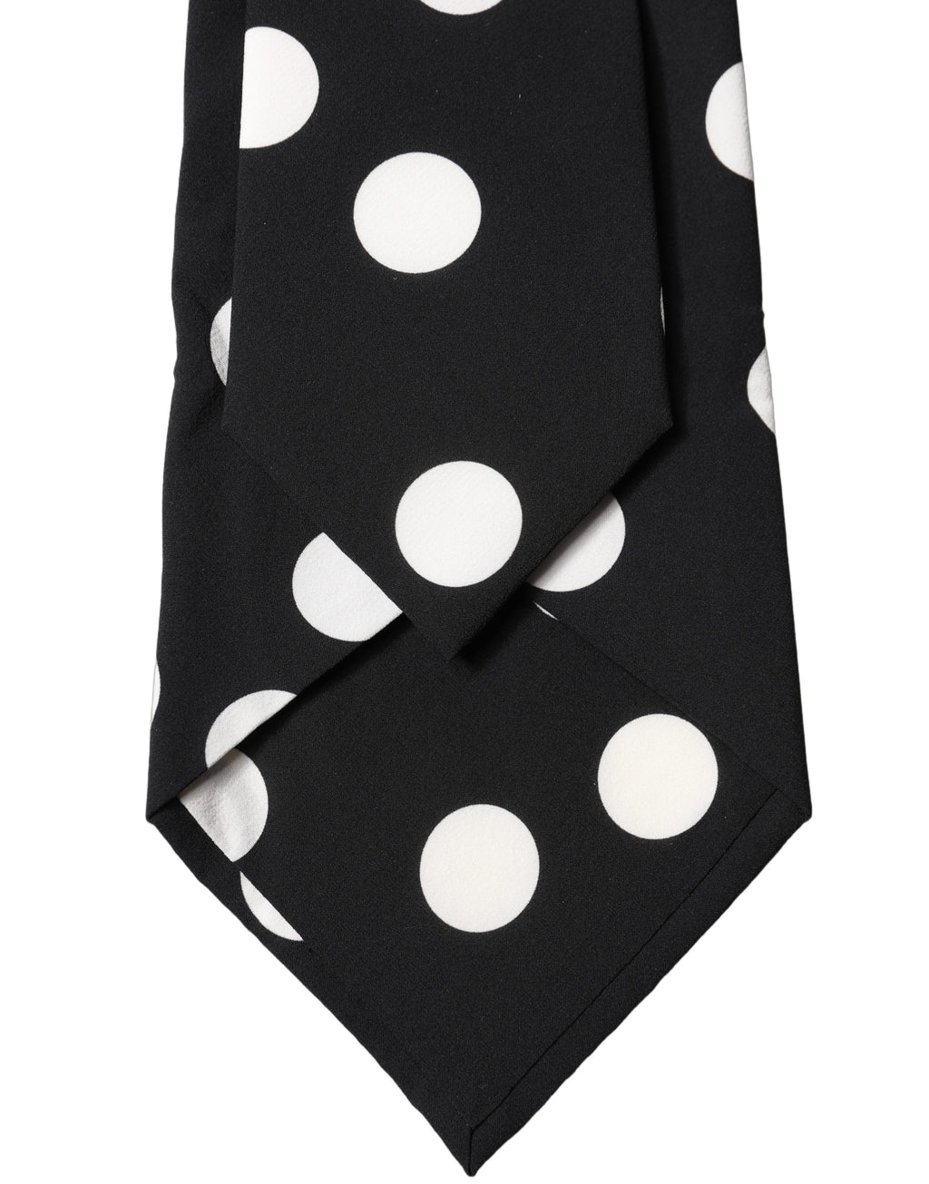 Dolce & Gabbana Black White Polka Dot Silk Adjustable Women Necktie Tie