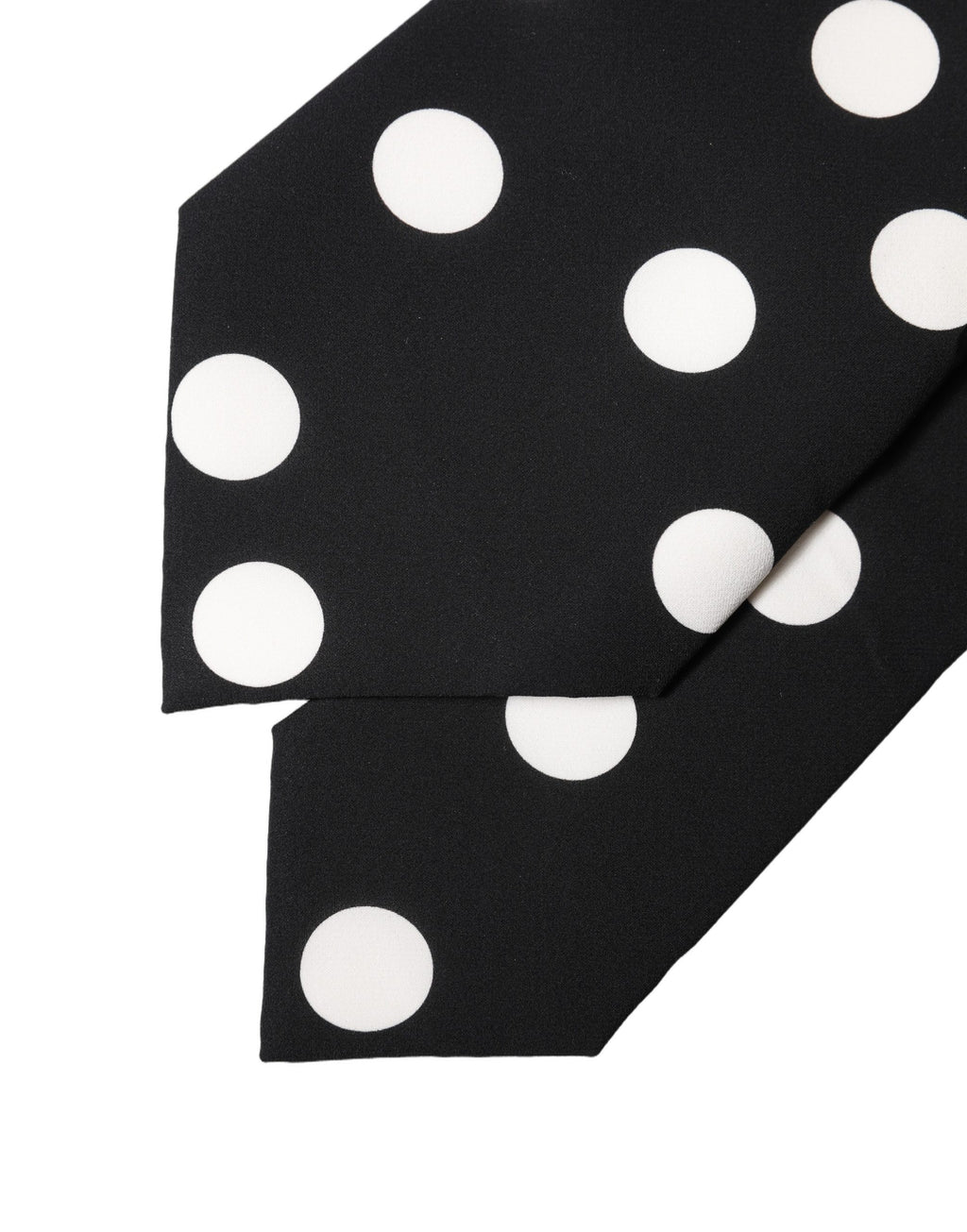 Dolce & Gabbana Black White Polka Dot Silk Adjustable Women Necktie Tie