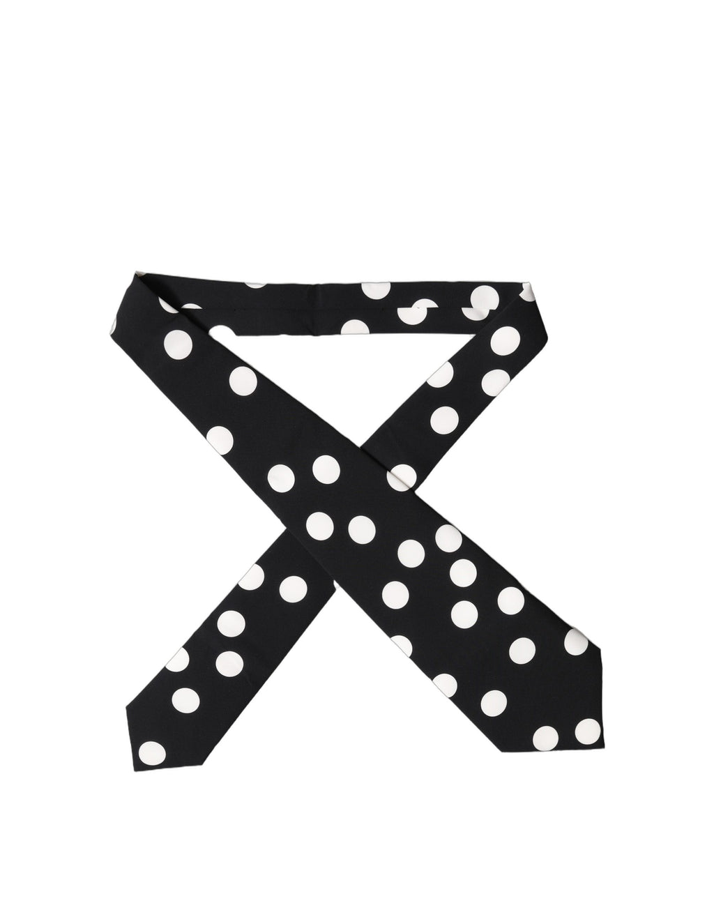 Dolce & Gabbana Black White Polka Dot Silk Adjustable Women Necktie Tie