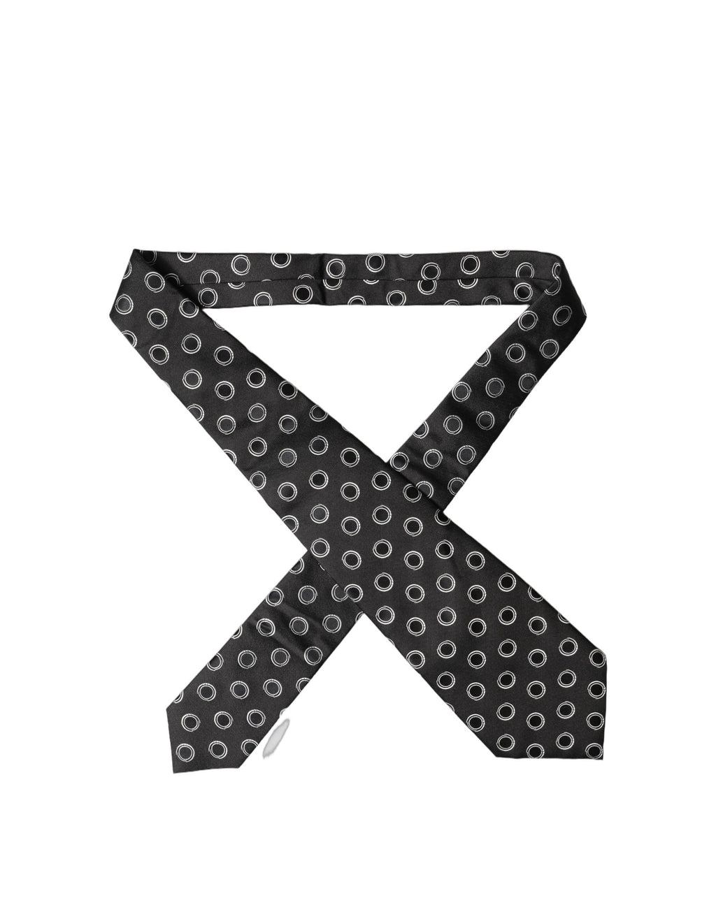 Dolce & Gabbana Dark Gray White Polka Dot Silk Adjustable Women Necktie Tie