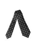 Dolce & Gabbana Dark Gray Patterned Silk Adjustable Women Tied Necktie Tie