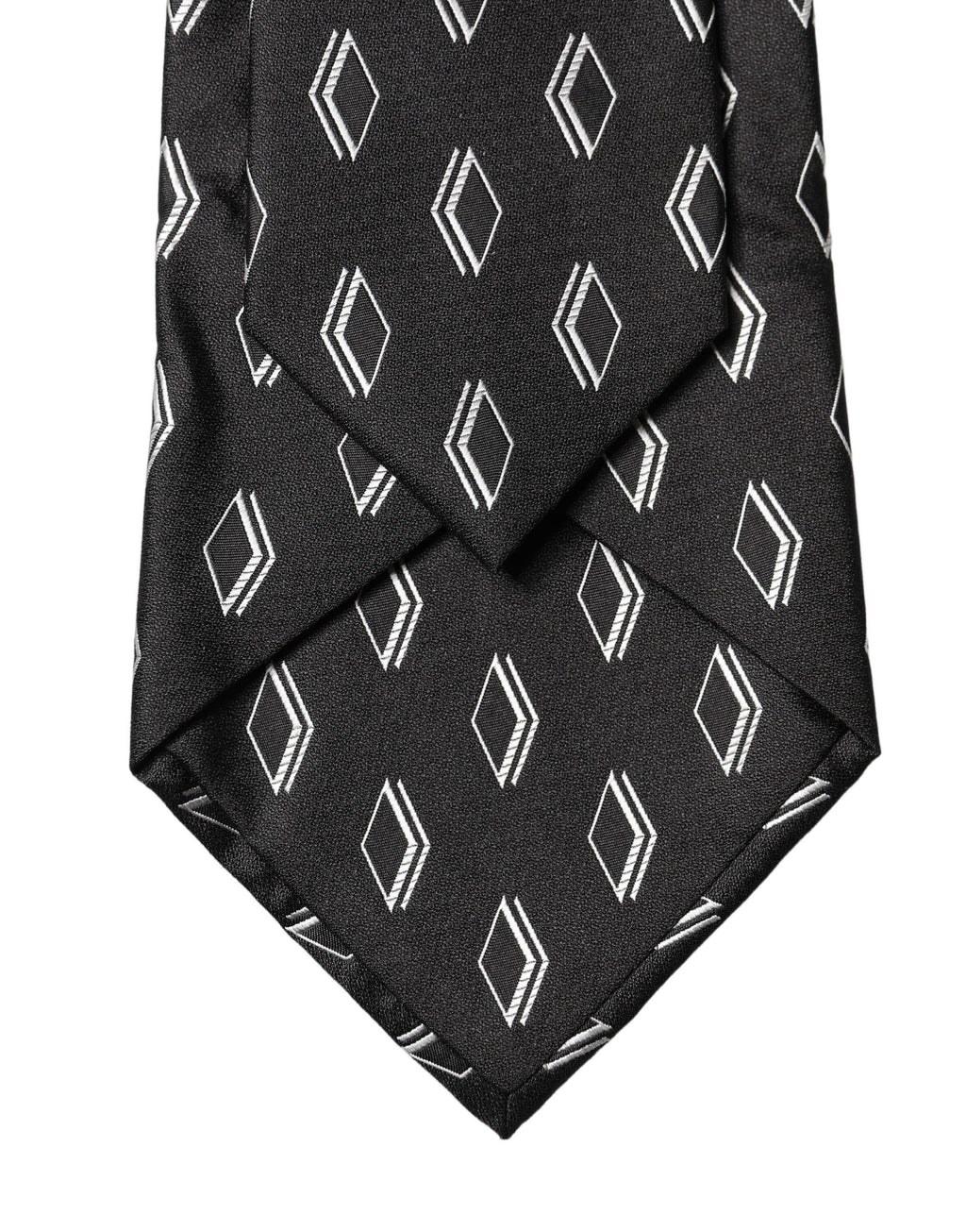 Dolce & Gabbana Dark Gray Patterned Silk Adjustable Women Tied Necktie Tie