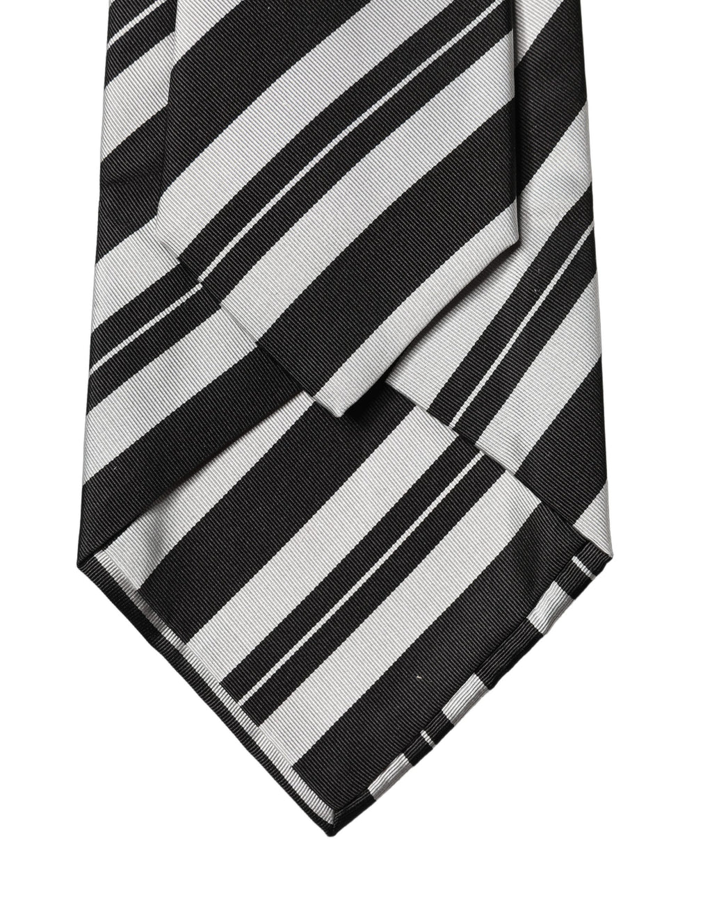 Dolce & Gabbana Black White Stripes Silk Adjustable Women Necktie Tie