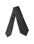 Dolce & Gabbana Dark Gray White Stripes Silk Adjustable Women Necktie Tie