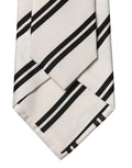 Dolce & Gabbana White Black Stripes Silk Adjustable Women Necktie Tie