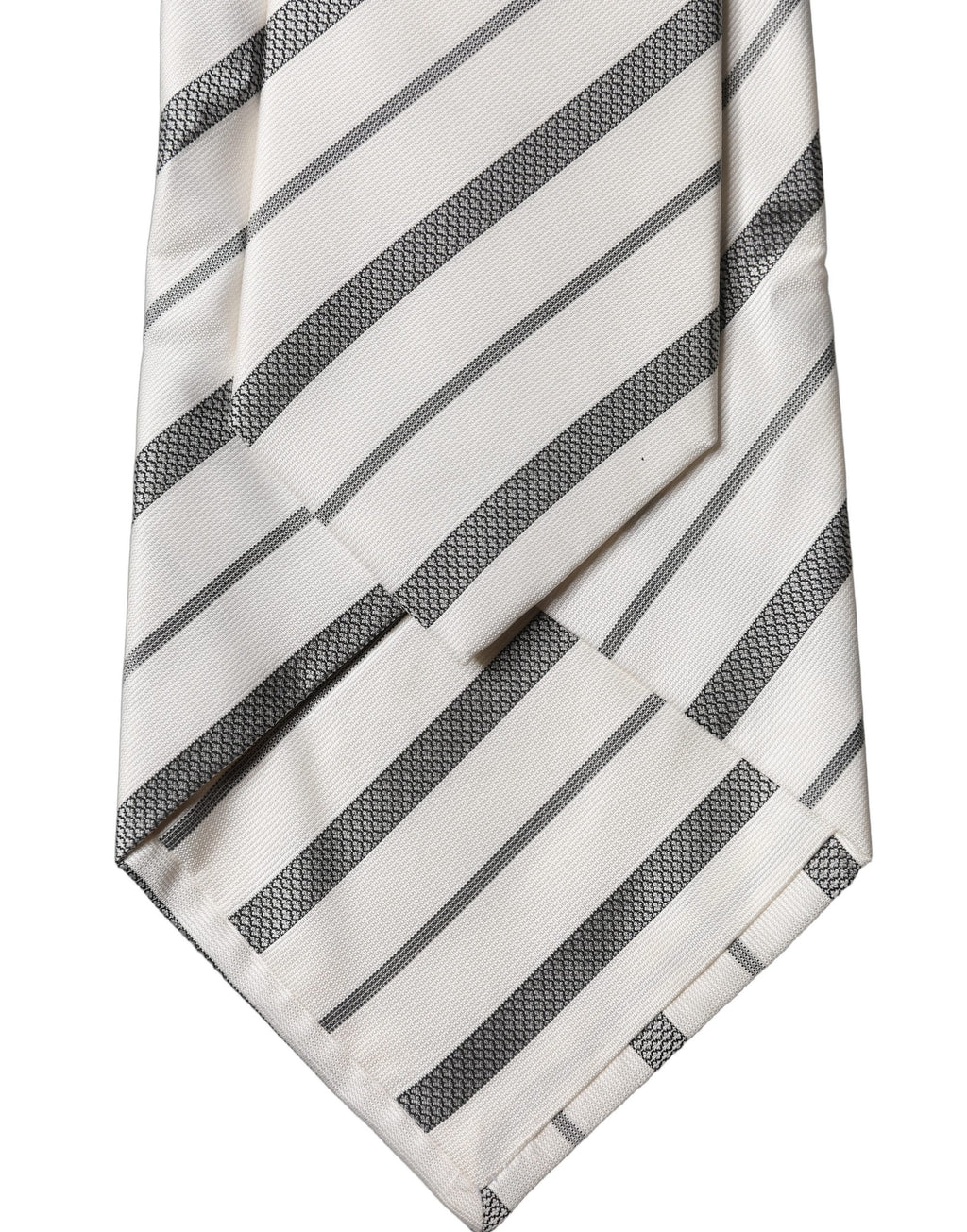 Dolce & Gabbana Gray White Stripes Silk Adjustable Women Necktie Tie