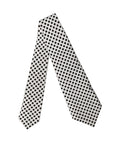 Dolce & Gabbana White Black Polka Dot Silk Adjustable Women Necktie Tie
