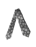 Dolce & Gabbana Dark Gray Silver Floral Silk Adjustable Women Necktie Tie