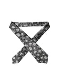 Dolce & Gabbana Dark Gray White Floral Silk Adjustable Women Necktie Tie