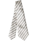 Dolce & Gabbana White Black Stripes Silk Adjustable Women Necktie Tie