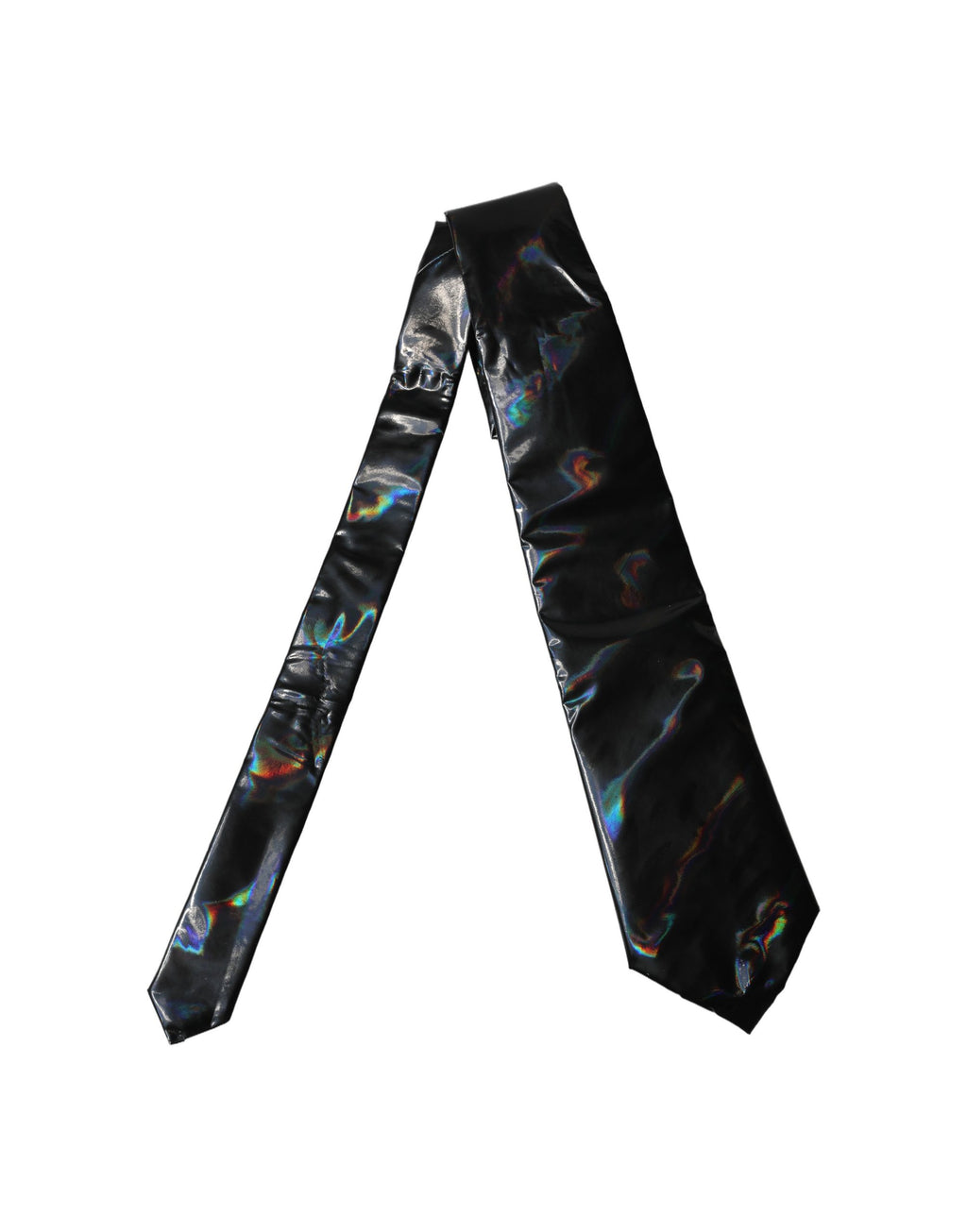 Dolce & Gabbana Black Iridescent Silk Adjustable Women Tied Necktie Tie
