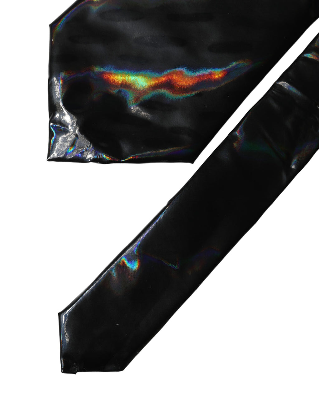 Dolce & Gabbana Black Iridescent Silk Adjustable Women Tied Necktie Tie