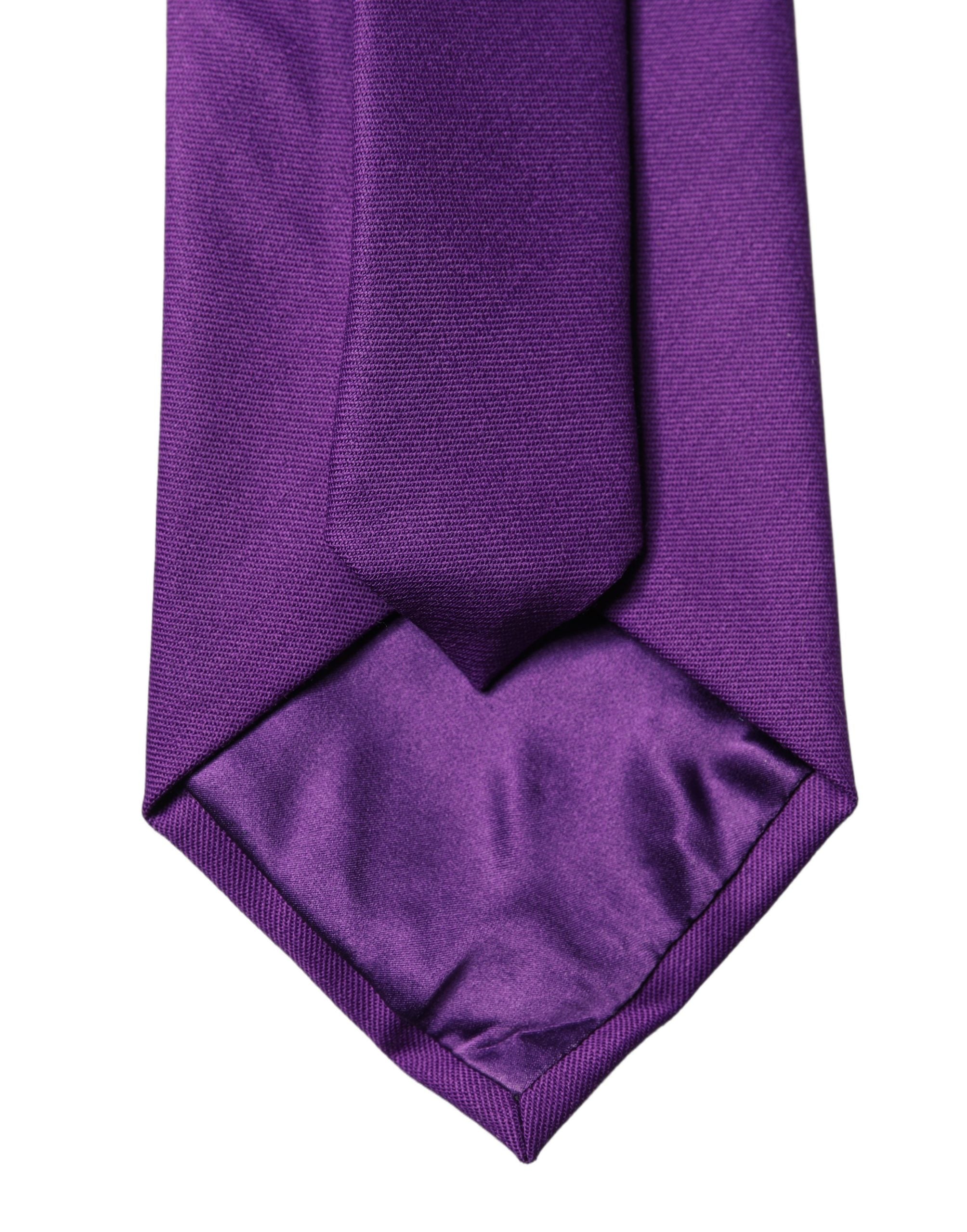 Dolce & Gabbana Purple Polyester Satin Adjustable Women Tied Necktie Tie