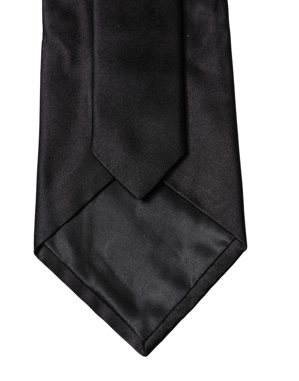 Dolce & Gabbana Black Solid Satin Silk Adjustable Women Necktie Tie