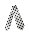 Dolce & Gabbana White Black Polka Dot Silk Adjustable Women Necktie Tie