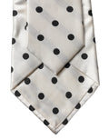 Dolce & Gabbana White Black Polka Dot Silk Adjustable Women Necktie Tie