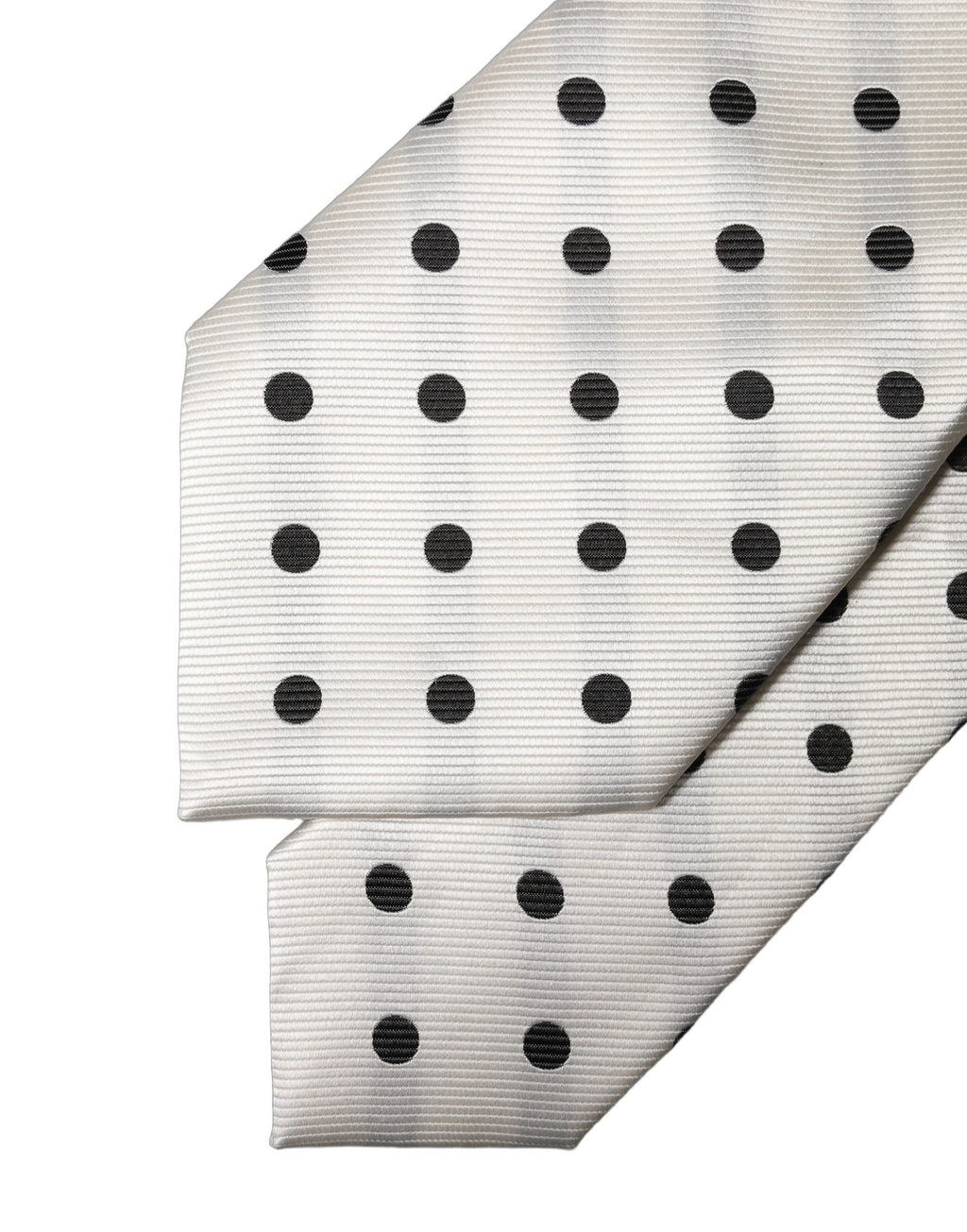 Dolce & Gabbana White Black Polka Dot Silk Adjustable Women Necktie Tie