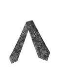 Dolce & Gabbana Dark Gray White Paisley Silk Adjustable Women Necktie Tie