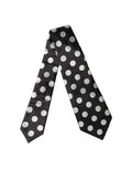Dolce & Gabbana Dark Gray White Polka Dot Silk Adjustable Women Necktie Tie