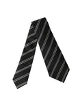 Dolce & Gabbana Dark Gray White Stripes Silk Adjustable Women Necktie Tie