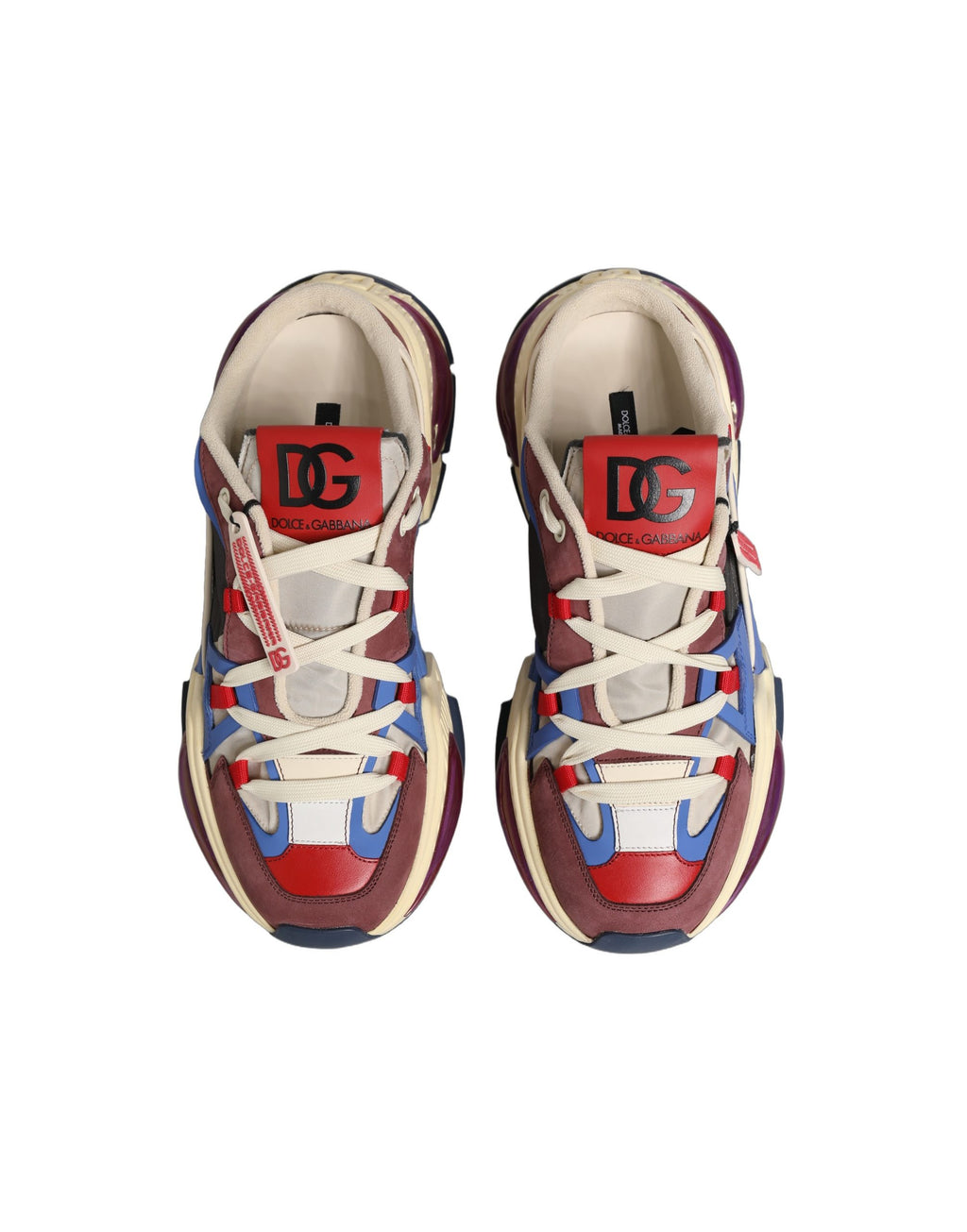 Chaussures sneakers Dolce & Gabbana Airmaster pour hommes, baskets basses multicolores avec logo de la marque.