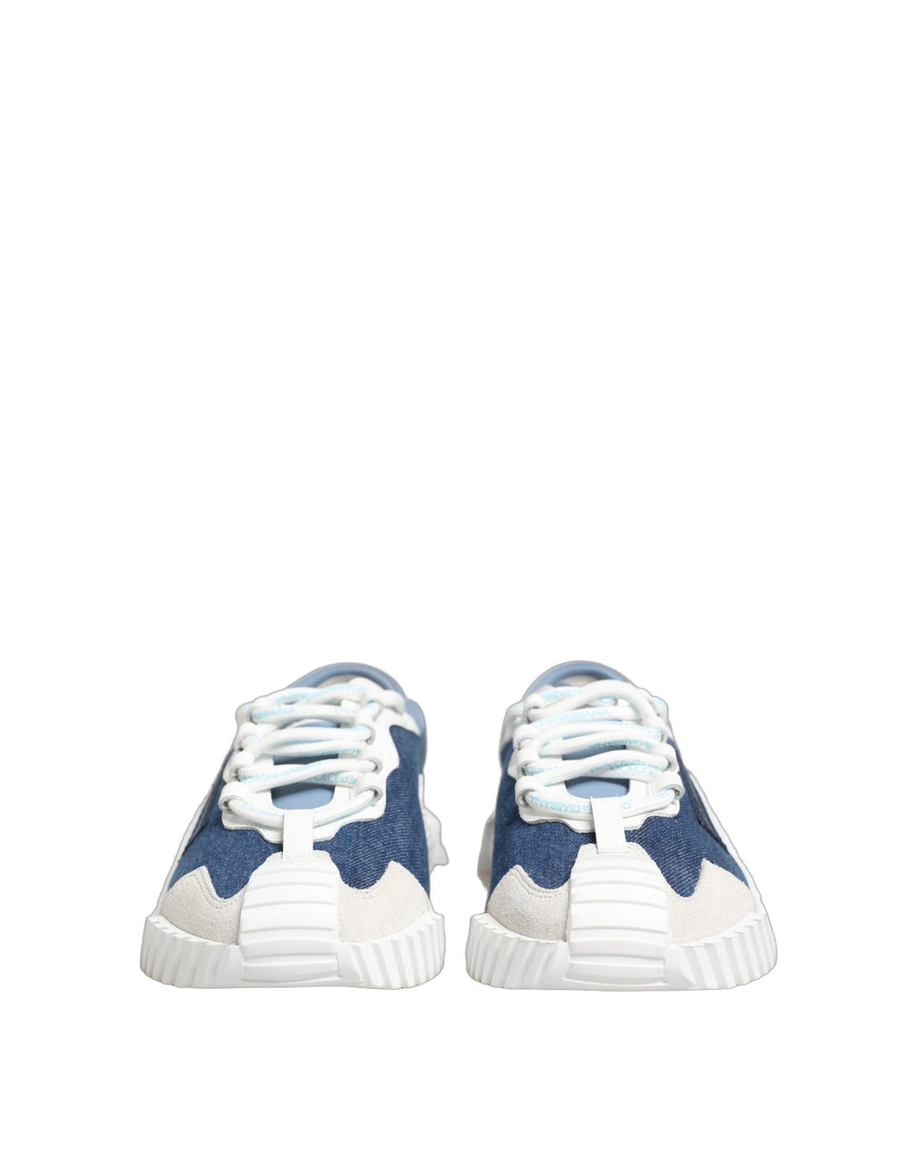 Chaussures sneakers basses Dolce & Gabbana NS1 bleu et blanc, chaussures décontractées pour homme, vue de face