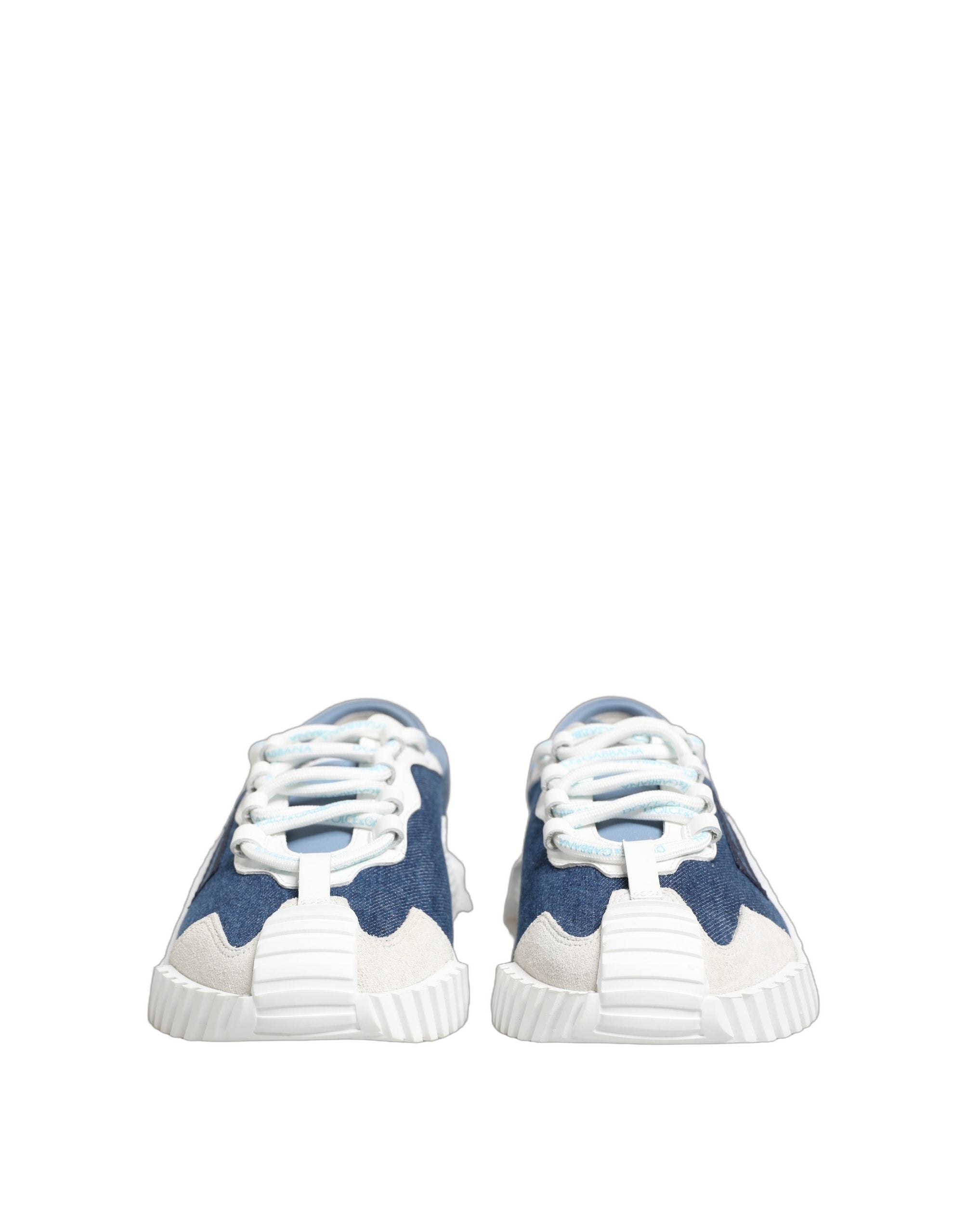 Chaussures sneakers basses Dolce & Gabbana NS1 bleu et blanc, chaussures décontractées pour homme, vue de face