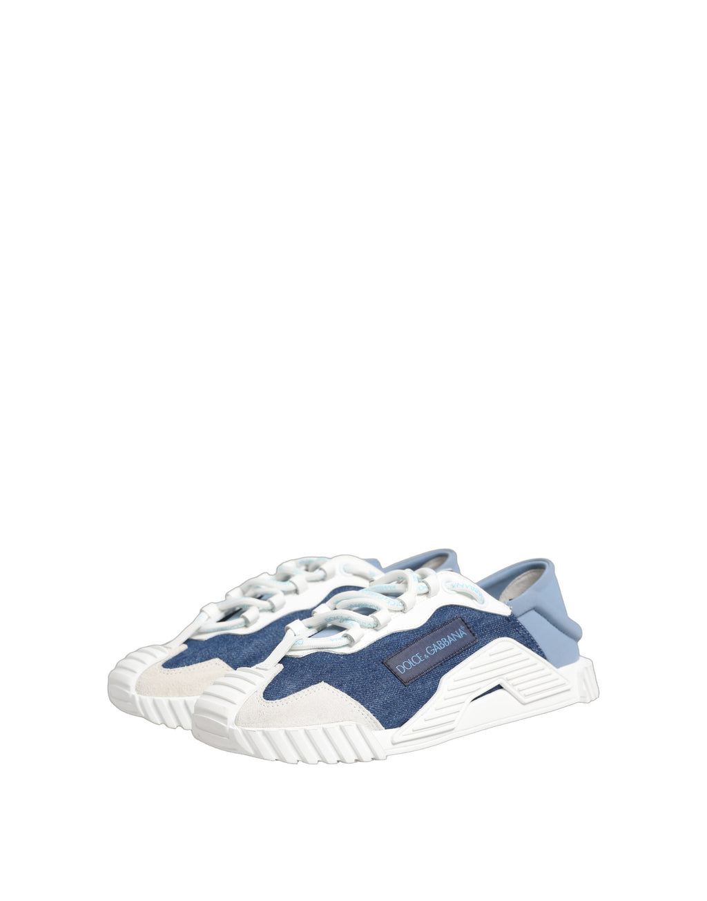 Chaussures sneakers basses Dolce & Gabbana NS1 bleues et blanches, style décontracté avec design moderne.