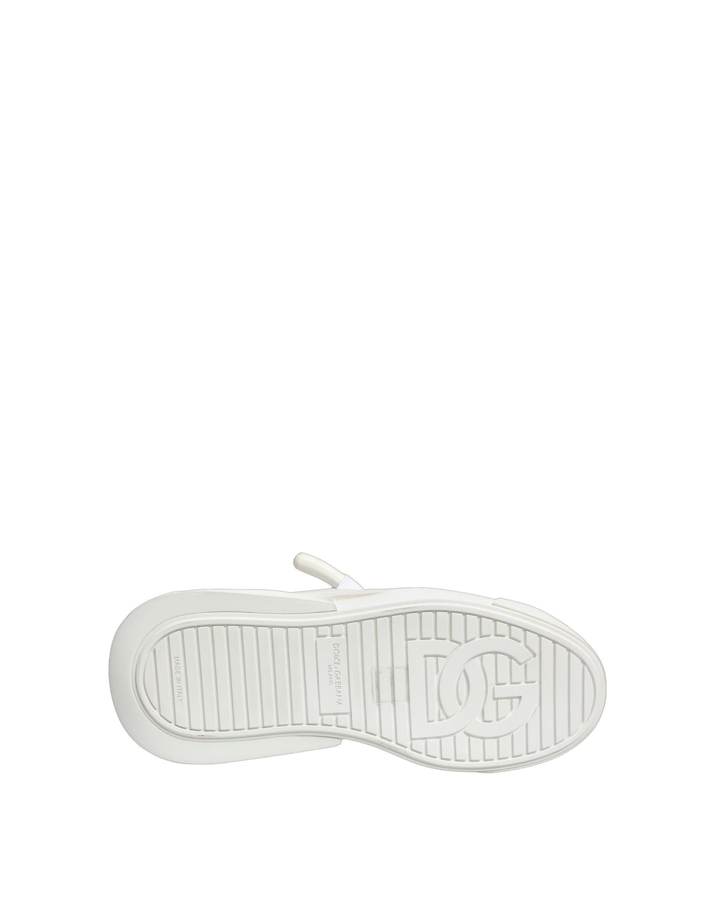 Chaussures basses en cuir de veau blanc Dolce & Gabbana, sneakers élégants pour homme ou femme.