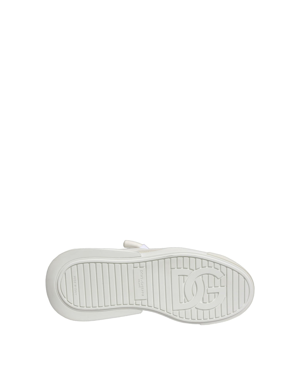 Chaussures sneakers basses en cuir de veau blanc de Dolce & Gabbana, élégantes et confortables.