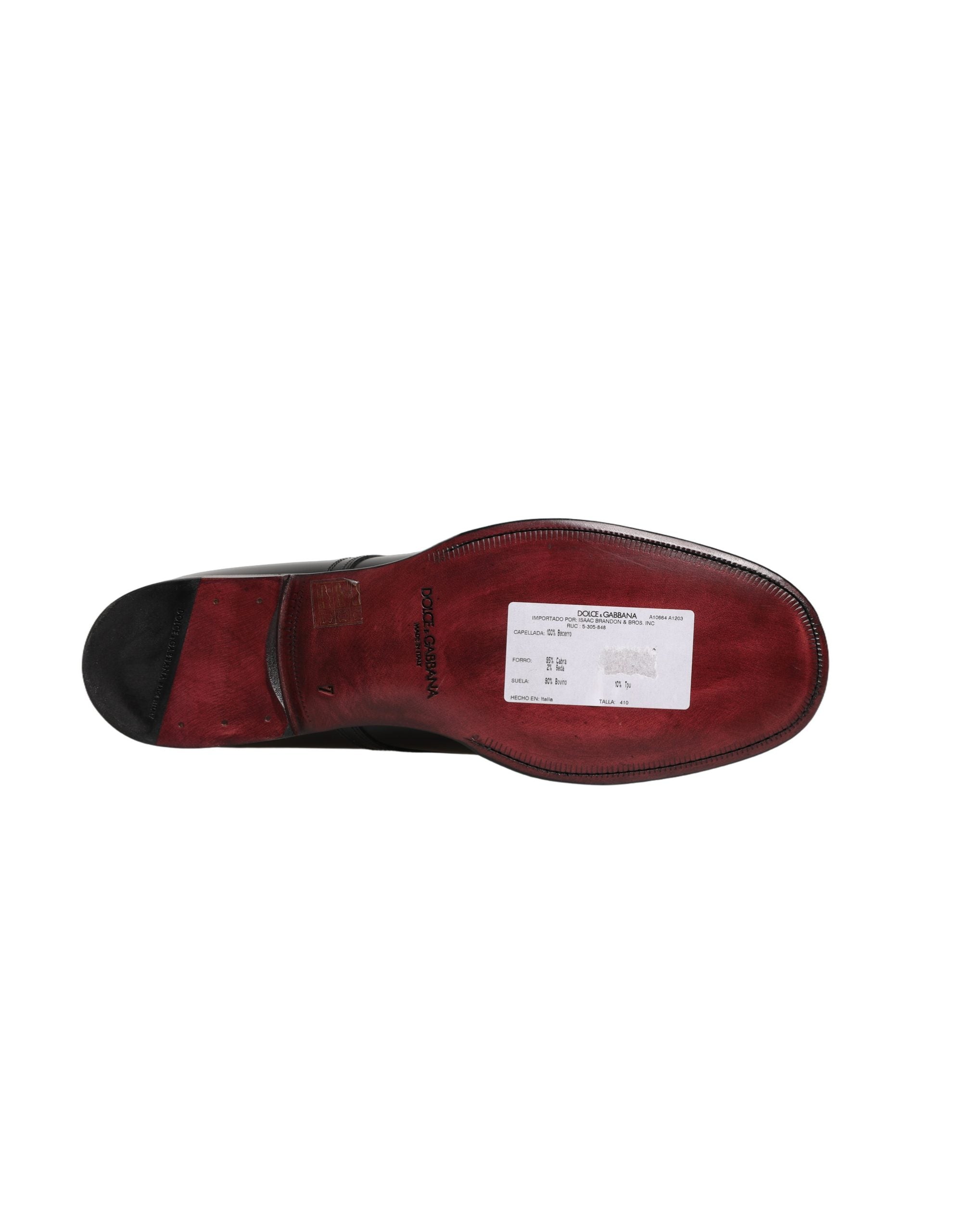 Chaussures derby pour homme en cuir de veau noir Dolce & Gabbana, élégantes et sophistiquées.