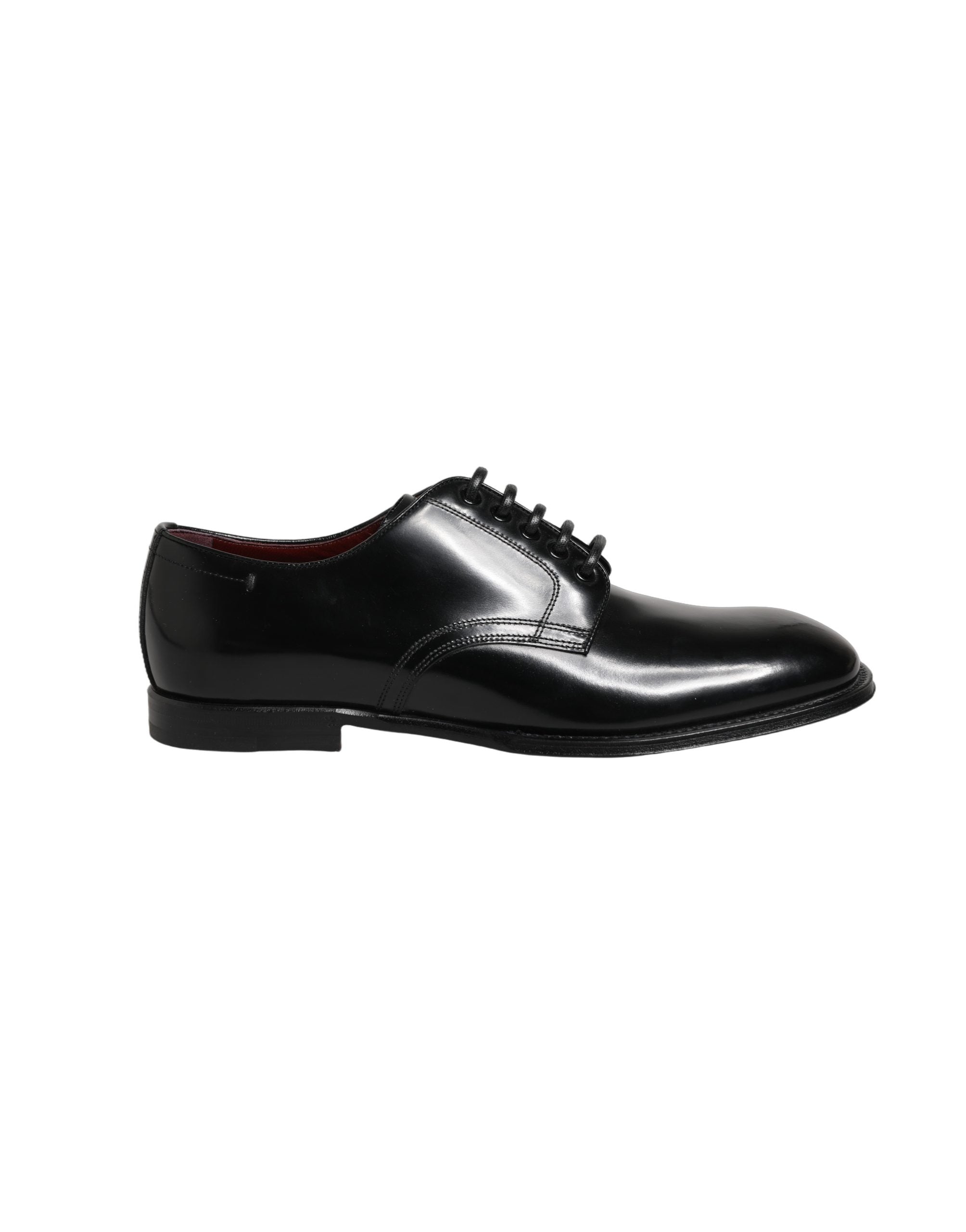 Chaussures Derby en cuir de veau noir de Dolce & Gabbana pour homme, élégantes et classiques, avec lacets et finitions raffinées.
