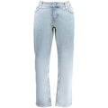 Jeans homme Hugo Boss Azzurro Cotone avec coupe classique, en denim bleu, détails de couture visibles.