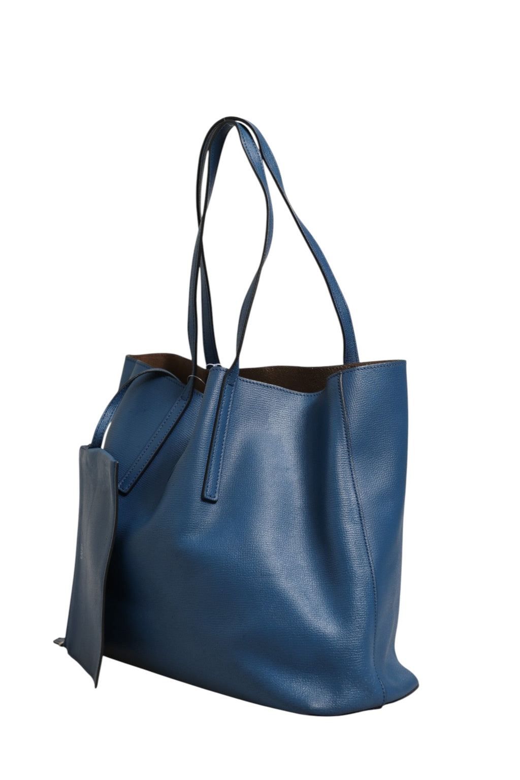 Fendi Ledershoppingtasche Marineblau