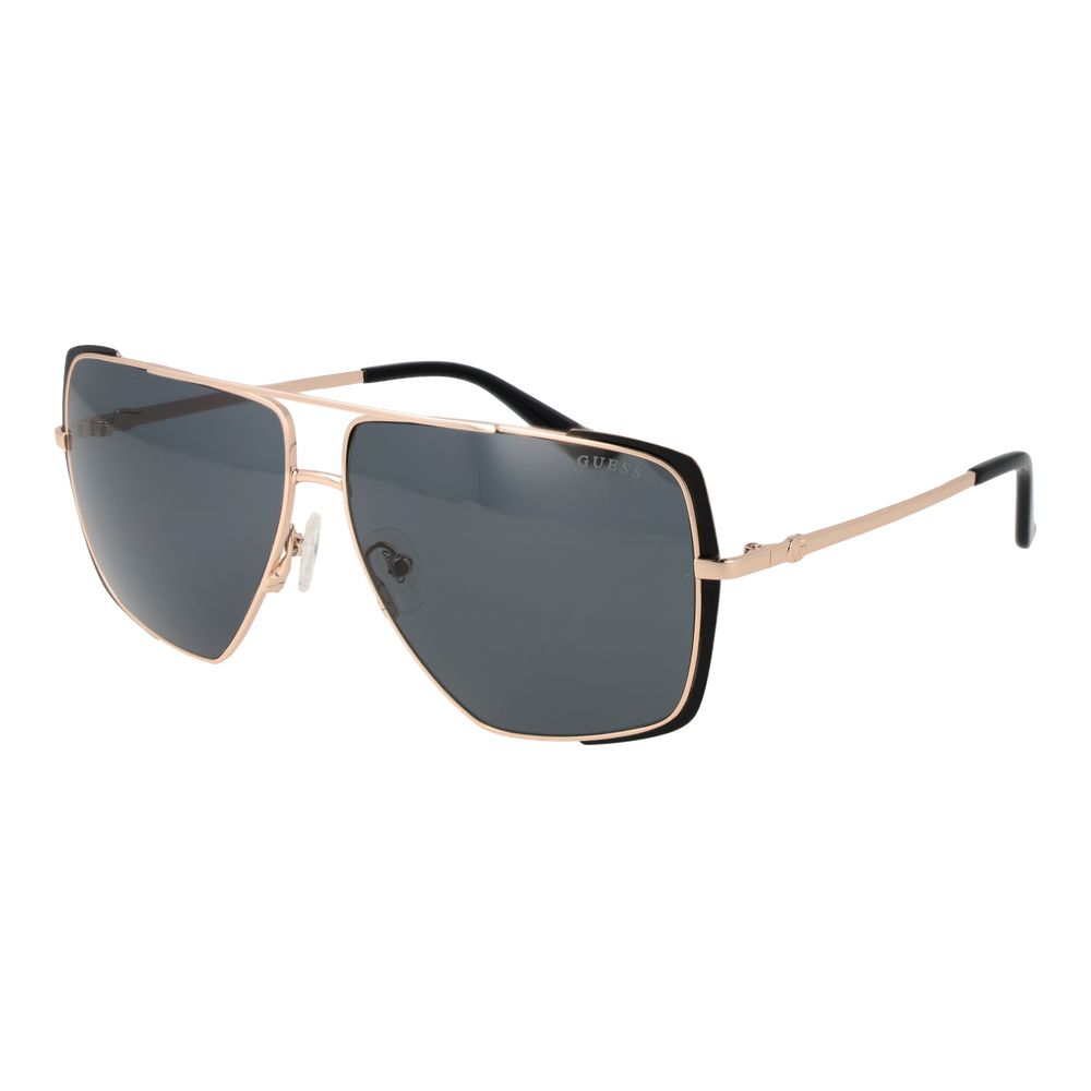 Lunettes de soleil en métal couleur or rose de la marque Guess, avec monture élégante et design tendance pour un look sophistiqué.