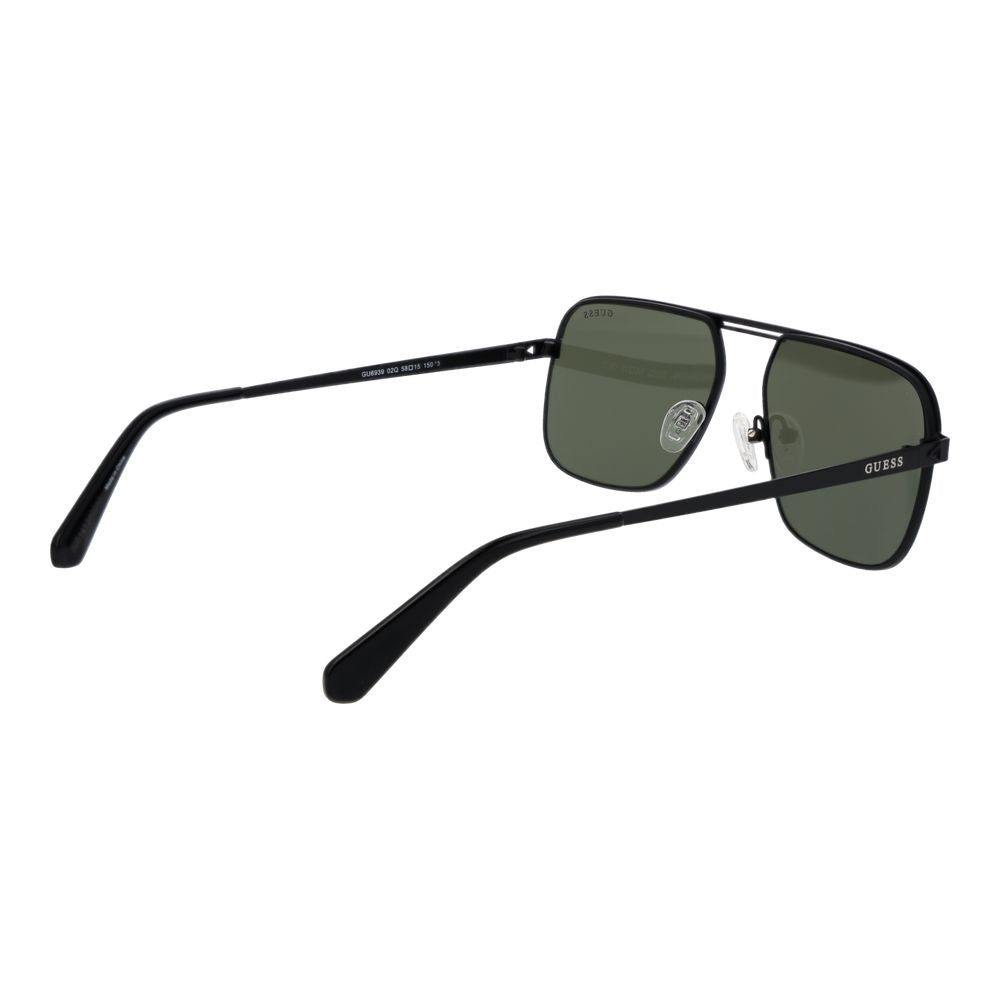 Lunettes de soleil en métal noir Guess avec monture élégante et design moderne, vues de face.