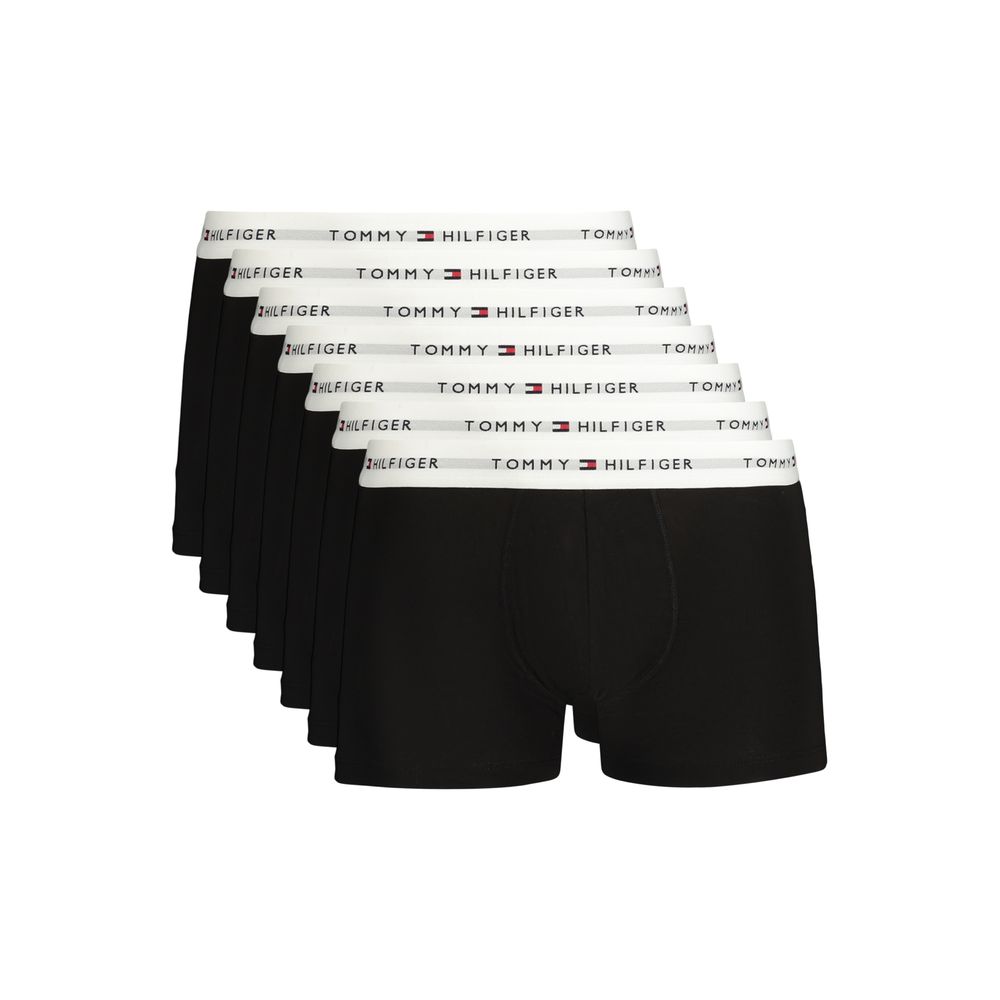 Sous-vêtements pour hommes Tommy Hilfiger en coton noir, design confortable et classique, visible en image.