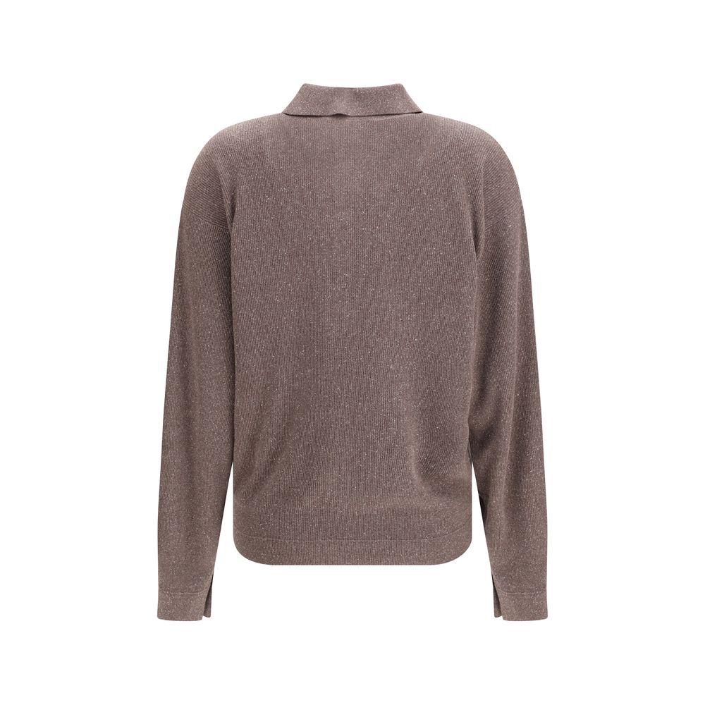 Sweat-shirt en soie marron de Calvin Klein, confortable et élégant, avec logo discret sur la poitrine.