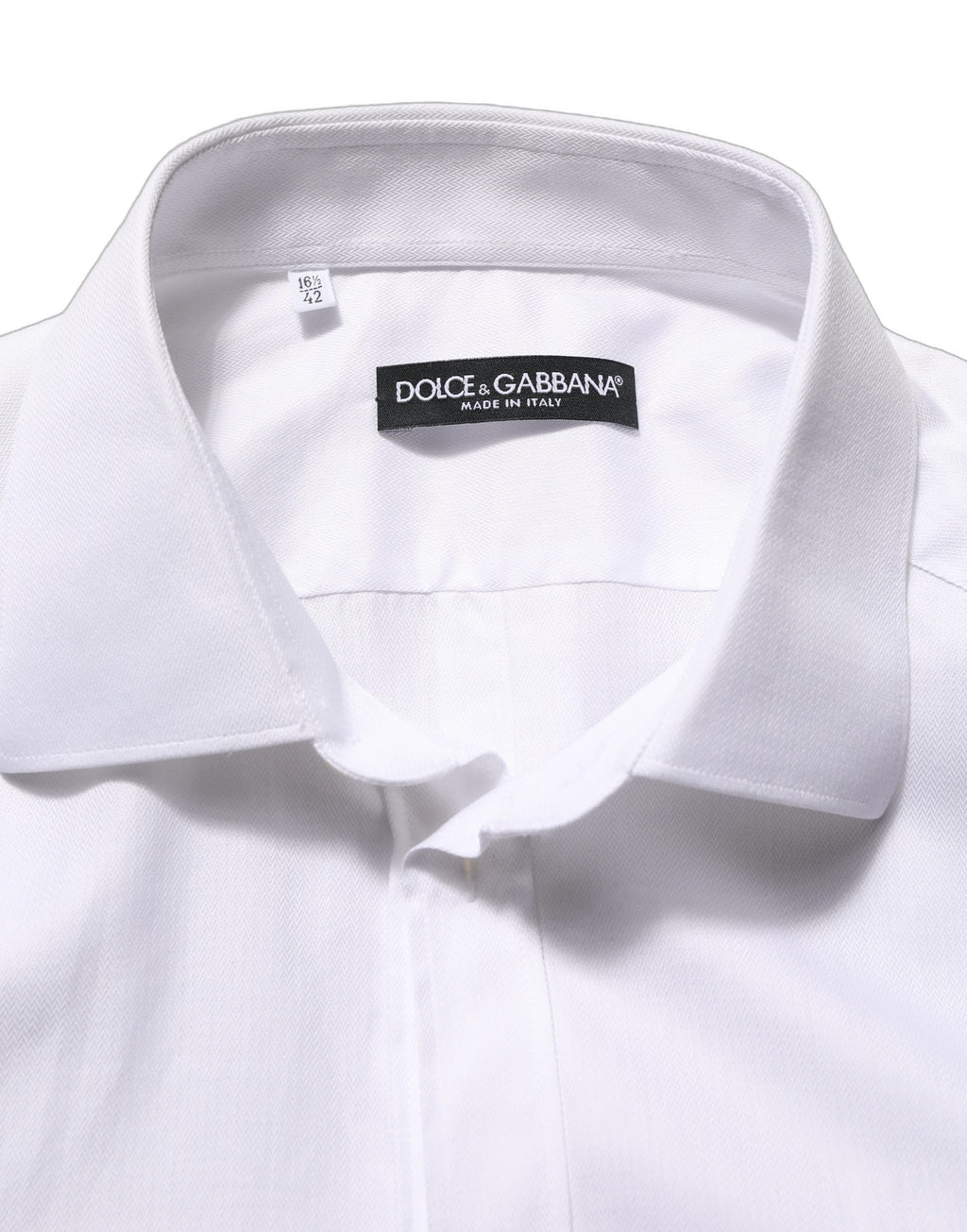 Chemise homme blanche en coton Dolce & Gabbana, chemise formelle à col pour occasion élégante.
