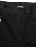 Pantalon skinny noir en viscose à taille mi-haute de Dolce & Gabbana, pantalon ajusté pour femme.