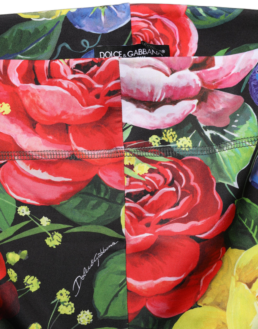 Leggings Dolce & Gabbana à imprimé floral multicolore en jersey extensible, ajustés et confortables.