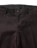 Pantalon en soie marron Dolce & Gabbana, pantalon droit pour femme, tissu élégant et confortable, vu de face.