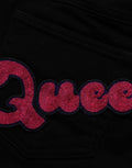 Jeans en denim noir Dolce & Gabbana Queen Embroidery, coupe slim avec broderies élégantes, style tendance et sophistiqué.