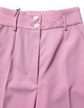 Pantalon rose à taille haute en polyester de Dolce & Gabbana, style élégant et moderne pour femme.